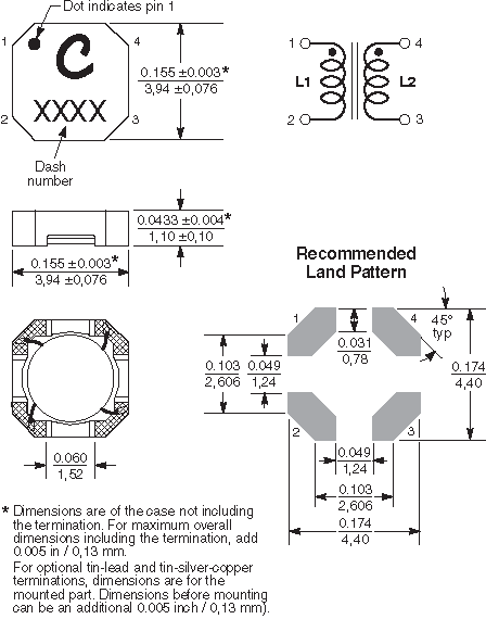 LPR4012-223D | Coupled Inductors | Coilcraft