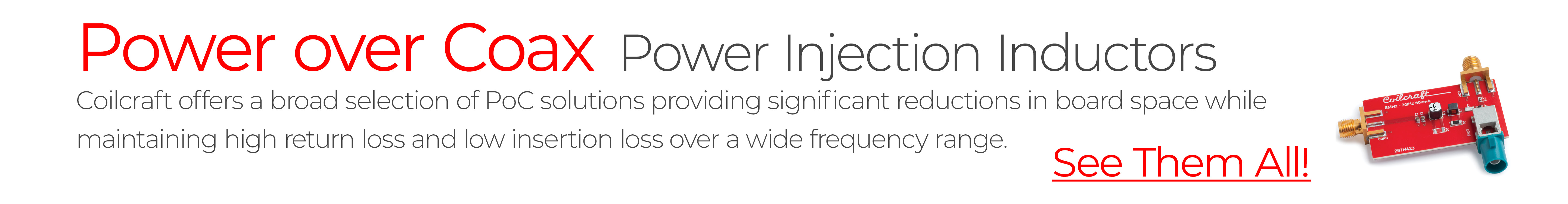 Power over Coax: Power Injection Inductors