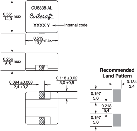 CU8838-AL High Current Shielded Power Inductor | High current flat
