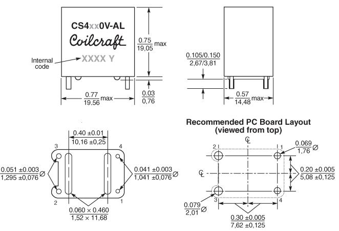 CS4050V-01L | Current Sense Transformers & Sensors | Coilcraft